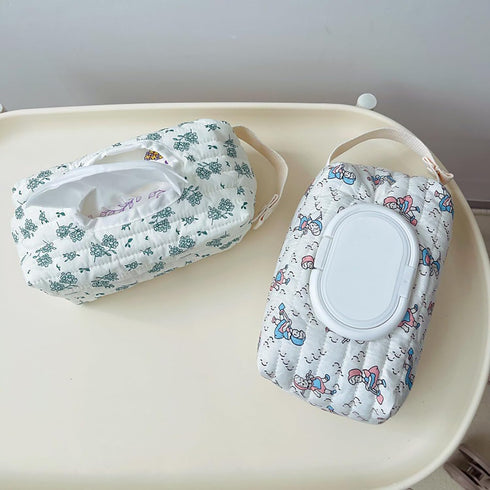 Xinsheinelry Baby Dispenser Quilted Wipe Holder Case Printed Pattern Box Keep Wet Wipe Container
