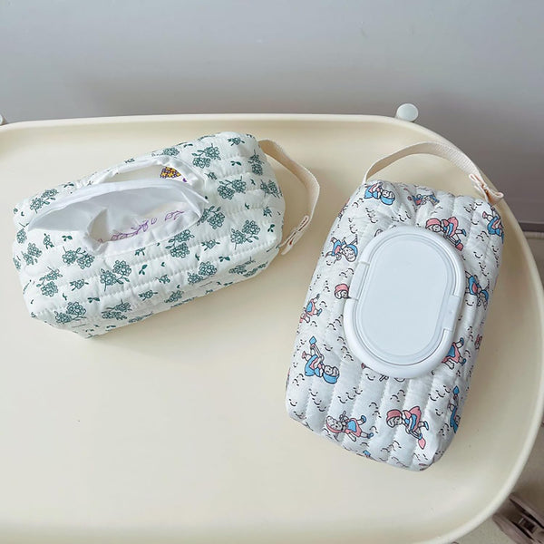 Xinsheinelry Baby Dispenser Quilted Wipe Holder Case Printed Pattern Box Keep Wet Wipe Container