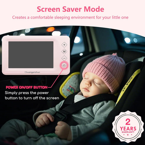 Chuanganzhuo NO.1 3X 5'' 1080P S100U Baby Car Camera with Night Vision, Zoom, USB Powered, HD IPS Crystal-Clear Car