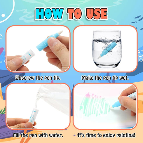 Large Water Doodle Mat for Toddlers, 39 31 Mess Free Coloring Mat with 2 Water Pens, Educational Toy