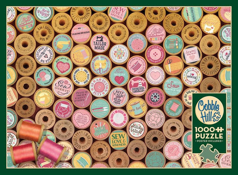 Cobble Hill 1000 Piece Puzzle - Sew Happy! - Includes Sample Poster