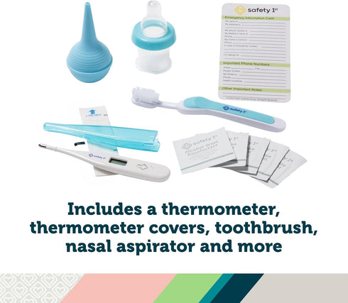 1st 25 Safety Deluxe Baby Healthcare and Grooming Kit, Arctic Blue, Newborn Baby Essentials, One Size, Pieces