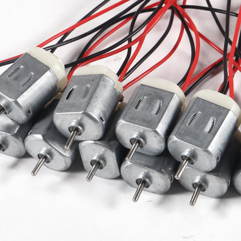 12 Pack Type 130 Miniature DC Motors 1.5V-6V with Male Dupont Jumper Wire for Arduino DIY Projects