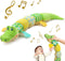Baby Musical Crocodile Toys, Stuffed Animal Activity Soft Toys with Teether for Tummy Time, 0-12 Months (Green)