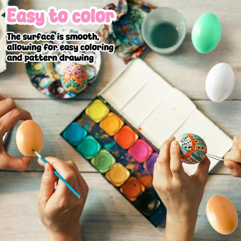 18 3 PCS Colors Wooden Fake Chicken Eggs,Wood Nest Egg Faux Egg for Crafts,Nesting Box,Easter,DIY,Help Hens Lay Eggs