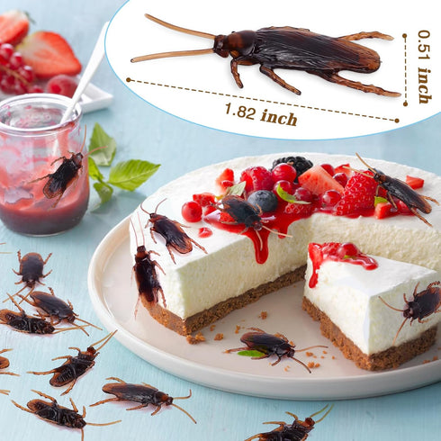 Pretty Realistic 50PCS Fake Roaches, Lifelike Cockroaches for Pranks, Halloween Projects, Creepy Faux Cockroaches