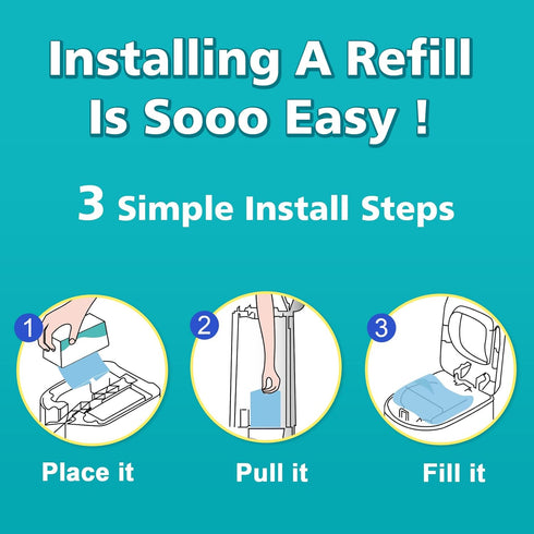 Pails,5-Pack (150 7000 Diaper Pail Refill Bags Compatible with Diaper Genie Easy Roll Signature & Platinum Bags) Hold
