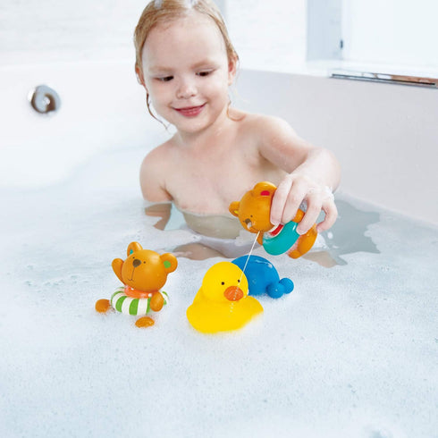 Hape Kids Little Splashers Swimmer Teddy - Wind-Up Bath Toy
