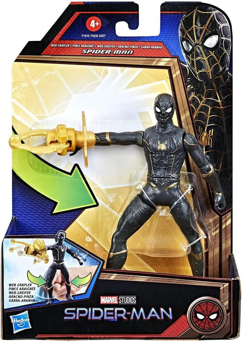 Spider-Man Marvel 6-Inch Deluxe Action Figure Toy with Web Grappler Attack Feature, for Kids Ages 4 and Up