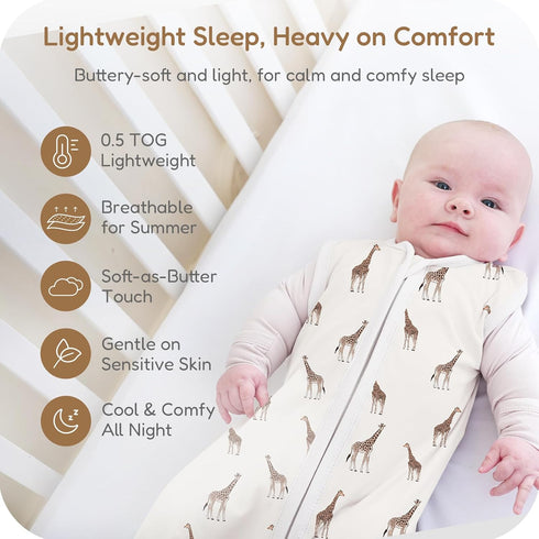 TOTCHILL 0.5 0-3-6-12-24M-4T, 3-Pack Baby Sleep Sack TOG, Lightweight Breathable Wearable Blanket with Zipper
