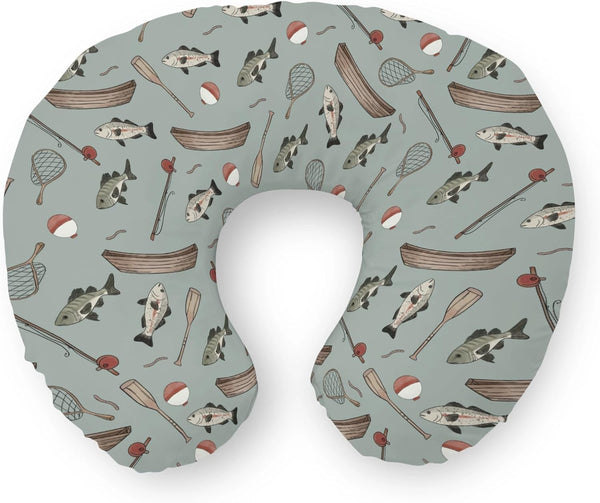 Selgkds Vintage Fishing Nursing Pillow Covers Gender Neutral Fishing Lovers Gift Soft Stretchy