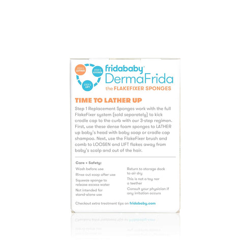 Frida Baby Replacement Sponges for The 3-Step Cradle Cap System by Dermafrida - 2 Pack of Soft Sponges