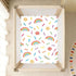 CZXW 52" 28" Rainbow with Sprinkles Crib Sheets Fitted x Natural Cotton Soft & Breathable for Baby Crib Mattress