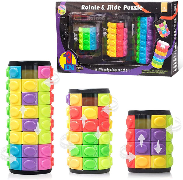 R.Y.TOYS Rotate and Slide Puzzle-Design Patent,Fidget Toys(Restore Order/Create Patterns) 8 Colors,4, 6