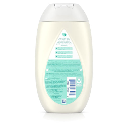 Johnson's Baby CottonTouch Newborn Lotion, 13.6 fl. oz - Hypoallergenic Moisturization with Real Cotton