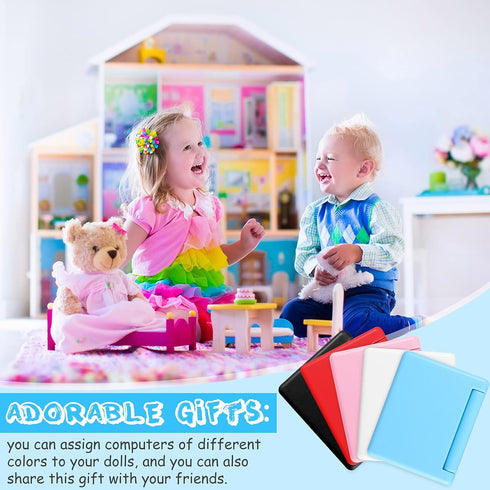 15 Pieces Dollhouse Mini Laptop Scene Simulation, Notebook & Tablet Toys for 1/12 1/6 Scale Dolls