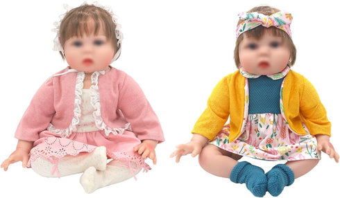 OTMOON 20 Inch 2-packs 20-22 Inch Doll Clothes Outfits Doll Dress with Coat, Headband Socks for Doll (Not Include Doll)