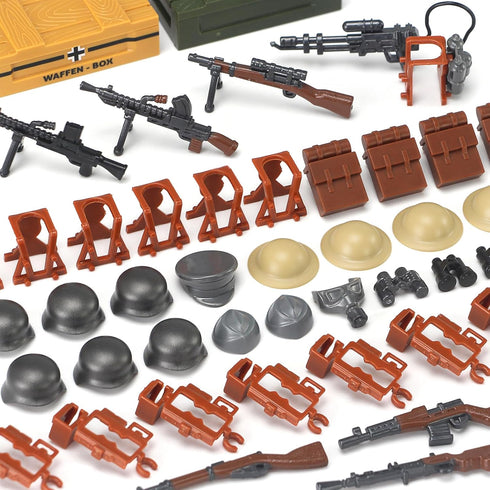 WW2 Pack Set Feleph Military Weapons Toy Building for Soldier Figures Bricks Model Army Equipment Gear Piece Kit