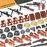 WW2 Pack Set Feleph Military Weapons Toy Building for Soldier Figures Bricks Model Army Equipment Gear Piece Kit