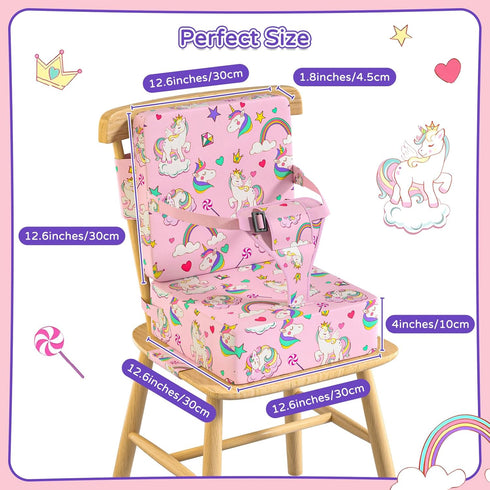 Vahlbeste 4 Booster Seat for Kitchen Chair with Backrest & Adjustable Straps, TPU Waterproof & Anti-Scratch Toddler