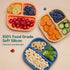 BABELIO Powerful Suction Plates for Baby and Toddler, 100% Food Grand Silicone Divided Baby Plates, BPA Free, Microwave & Dishwasher Safe, Stay Put with 4 Suction Cups, 3 Pack by BABELIO