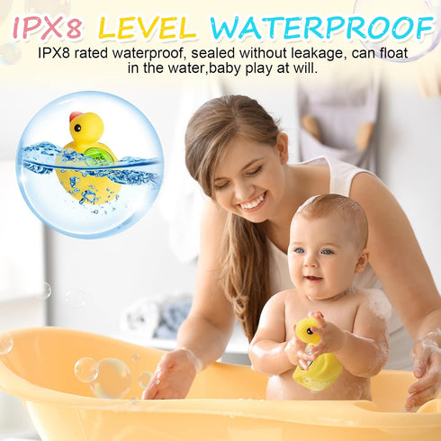 Thermometer-IP68 Rechargeable Baby Bath Waterproof-BPA-Free Bath Thermometer Baby Safety-Fast Temperature Reading
