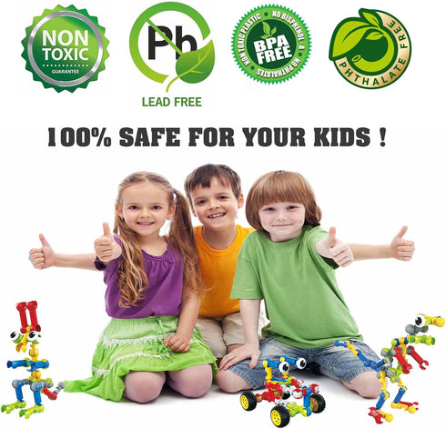3 4 5 6 7 8 Kids,180 Huaker Stem Building Toys for Year Old Boys Girls Pieces Building Blocks Educational Learning Toys
