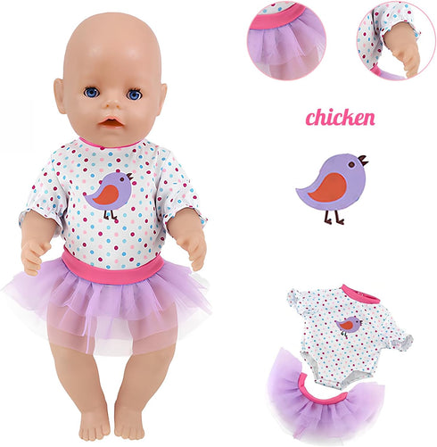 NUOXIXI 14-18 Inch 5 Sets 43cm 14-16 Inch/15 Inch/18 Inch/Girl&Boy Baby Doll Clothes Accessories Dress with Hats Socks