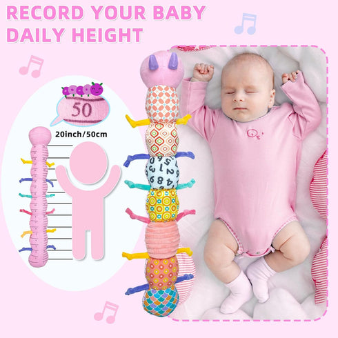 Baby Infant Musical Toy, Soft Stuffed Animal with Multi Textures, Rattle, Crinkle for Newborns