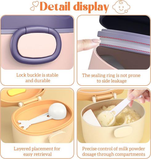 Personalized Formula Container, Portable Formula Dispenser for Baby with Carry Handle and Scoop for Travel Outdoor