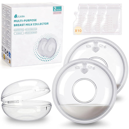 Lictin Breast Milk Collector, Milk Collectors for Breastfeeding, 2PCS Breastmilk Cups, 60ML
