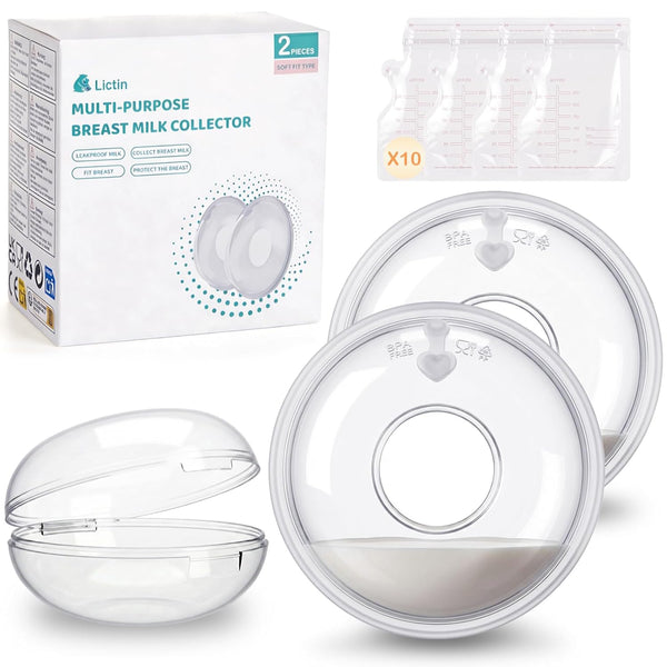 Lictin Breast Milk Collector, Milk Collectors for Breastfeeding, 2PCS Breastmilk Cups, 60ML