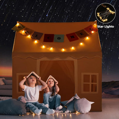 Kids Tent with Mat,Play House for Kids Indoor Outdoor,Play Tent Princess Fort Castle Playhouse for Girls Boys