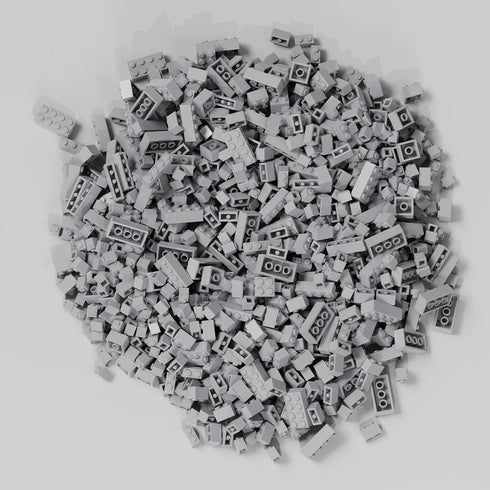 300 Pcs Classic Building Bricks, Light Gray Bulk Bricks, Creative Building Block Toys Compatible with Major Brands for