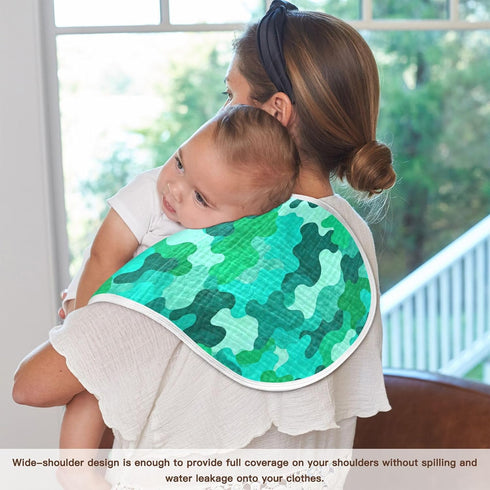 decor gift 4 Pack 22x11in Cotton Burp Cloths Good Absorbent? Mint Green Camouflage Baby spit up Rags for Babies Girls