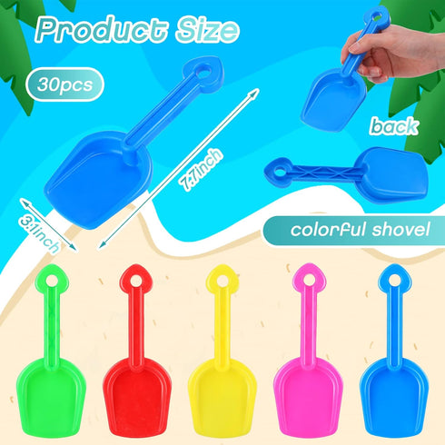 30 Set 6 Summer (5.5 4.7 Inch) Didaey Beach Sand Buckets and Shovels, Include Sand Pail Bucket Colors with Castle