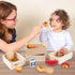 Food Groups Wooden Play Food Sets, Pretend Play Kitchen Toys for Toddlers 1-3, Fake Food Accessories