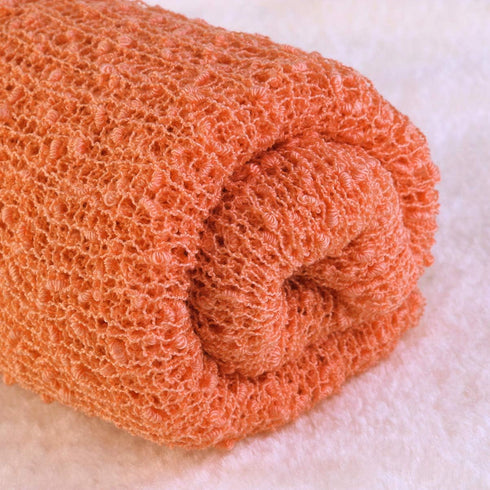 NUOBESTY Newborn Boy Clothes Stretch Wraps, Photography Props Ripple Wrap DIY Photo Prop Swaddle Blanket Orange