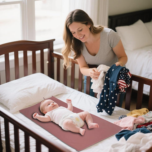 2 Pack (67-08) Wipeable Diaper Changing Pad for Baby, Portable Baby Changing Mat for Travel or Home, Foldable Mat Fits