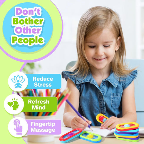 18 Pack Sensory Marble Fidget for Kids Classroom- Gel Squeeze Stress Anxiety Autistic ADHD, Quiet Fidget Classroom