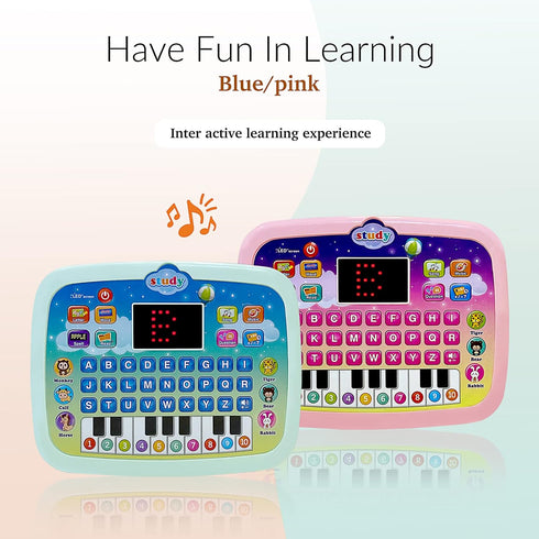 Kid Tablet Toddler Learning Pad Interactive Toy with Screen -Educational Toys Fun Gifts -Music/Piano/ABC/Numbers/Words/Spell/Animals - for Boys&Girls 3+ (Pink)…… by STOULKD