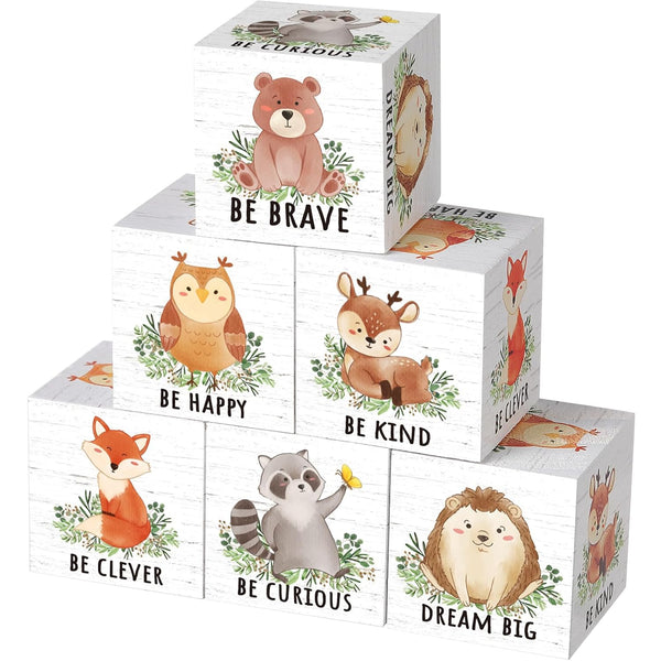 Vertintong 6 Pcs 1.6 Inch Inspirational Woodland Nursery Decor Animals Wall Decor Stuff