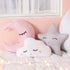 3 Chunful Pcs Moon Star Cloud Plush Pillows Soft Stuffed Nursery Decor Cushions for Bedroom Home Decor(Pink Gray White)