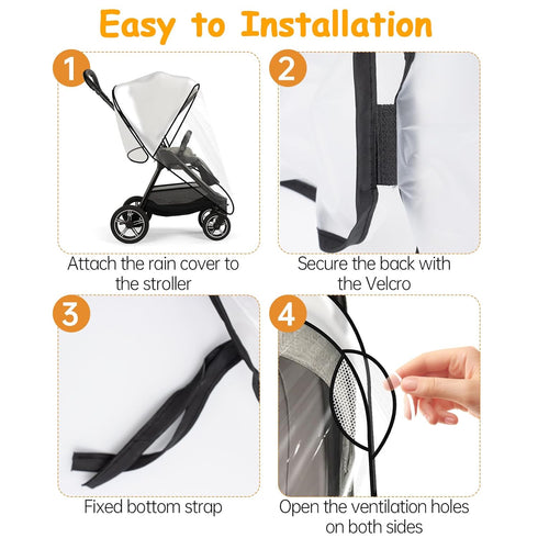 Eiszhjk Rain Cover Compatible with Nuna Stroller - Waterproof Stroller Rain Cover, Windproof Travel Weather Shield
