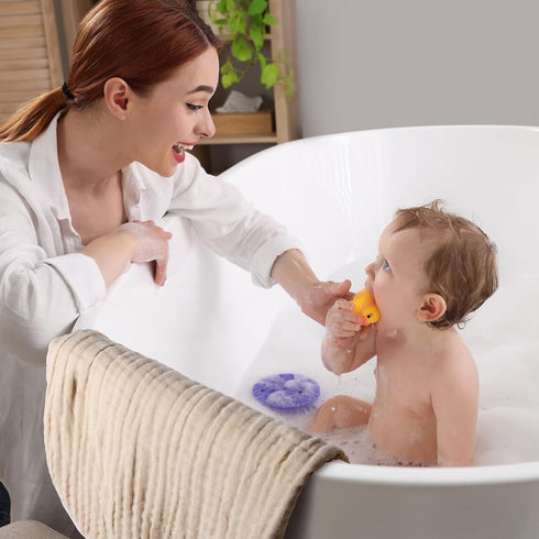 VitalCozy 6 (32 32 Inch,Beige,Sage Pcs Baby Muslin Hooded Bath Towels and Washcloths Muslin Cotton Hooded Baby Towels