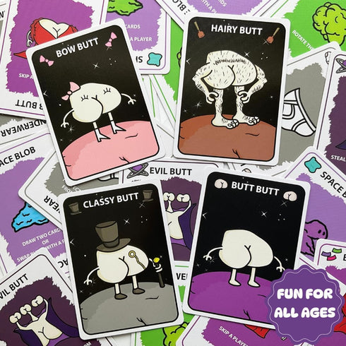 8-12, Butts in Space: The Card Game - Fun Gift for Families, Kids Ages Teens, Grandmas, Grandpas, and Old Maids