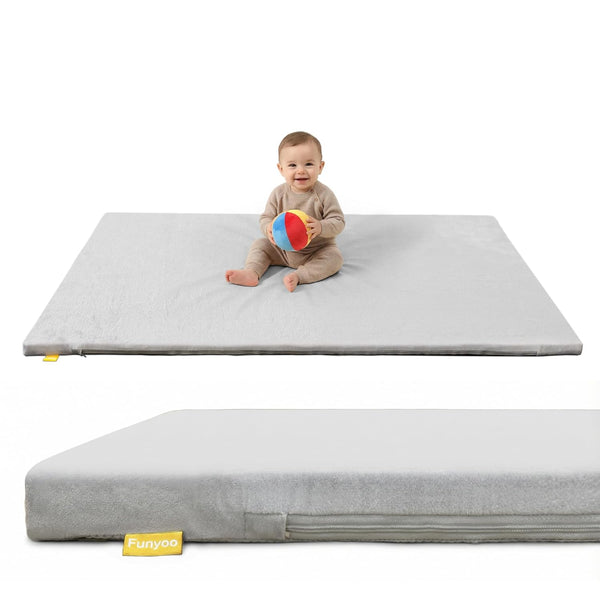 50" 50" Padded Baby Play Mat for Floor, 1.2" Thick Machine Washable