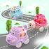 Pink Toy Car for Baby Girl Gifts, Push Wind Up Cars for Toddler Girls, Soft Truck Infants Gift