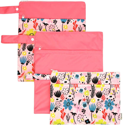 Dreaming Flower Waterproof Cloth Diaper Organizer Bags - Reusable & Washable