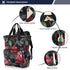 SPRIPORT Backpack Red Peonies Butterflies Diaper Bag for Baby Boys Girls Multifunction Travel Tote with Stroller Straps